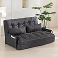 Sofá-Cama Loveseat YOSHOOT 3 Em 1 - 139cm Conversível Para Sala - Preto