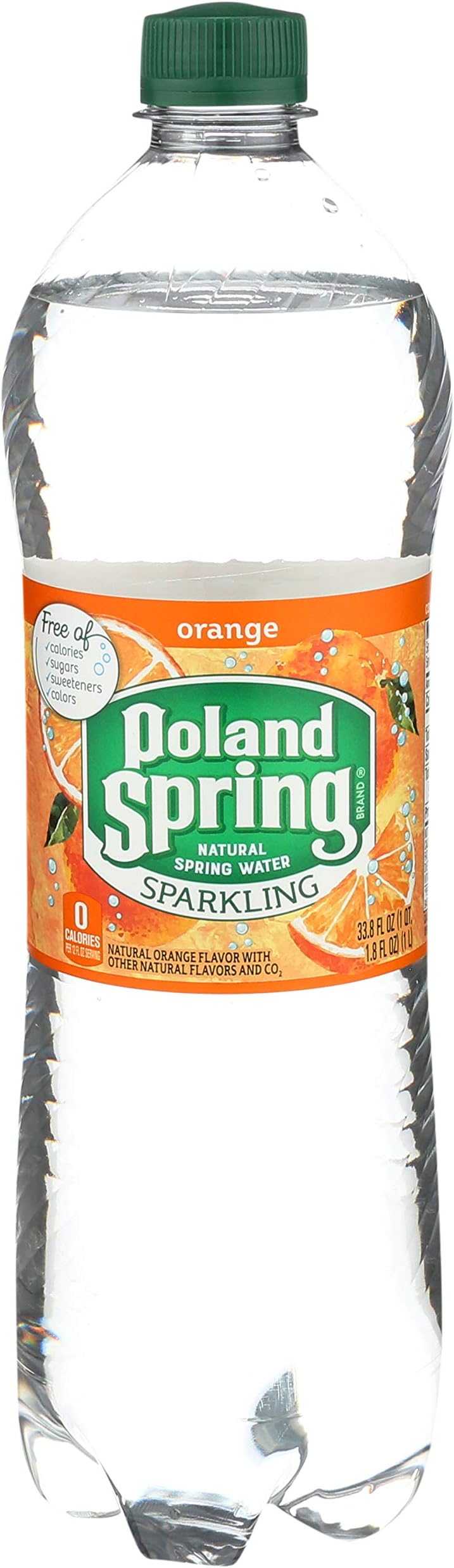Poland Spring Sparkling Water, Orange, 33.8 oz. Bottle