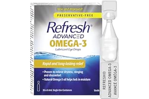 Refresh Advanced Omega-3 Lubricant Eye Drops – Preservative-Free, Natural Omega-3 Oil for Long-Lasting Dry Eye Relief – 30 Si