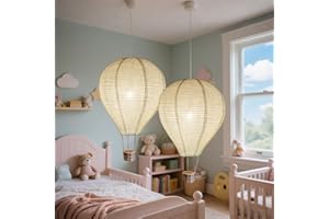 METHEDEECO 2PCS Hot air balloon lampshade Hanging decor 14inch pendant light shade Gifts for kids Nursery kids living room chandelier new born baby room decor party decoration