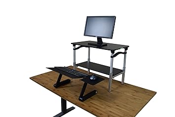 Uncaged Ergonomics Lsdbb Lift Standing Desk Conversion Kit Tall Portable Affordable Ergonomic Adjustable Height Sit To Stand Up Converter Riser Negative Tilt Keyboard Tray Black Amazon In Office Products