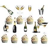 36pcs Champagne Cupcake Topper Party Supplies Children Boy Girl wine Theme Happy Birthday Party Cupcake Picks Weight Lifting Party Decorations
