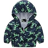 lymanchi Kids Baby Boy Dinosaur Hooded Zip Jackets Windbreaker Casual Outerwear