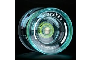 MAGICYOYO K2 Crystal Professional Finger Spin Yoyo, Responsive Yoyo for Kids 8-12 & Beginners, Durable PC Plastic Yo-yo, Includes 12 Yo yo Strings, Glove & Bag (Crystal Green)