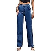 Tsher Women’s High Waisted Jeans Stretchy Straight Leg Loose Fit Denim Pants Lightweight Tummy Control Trendy Jeans for Women