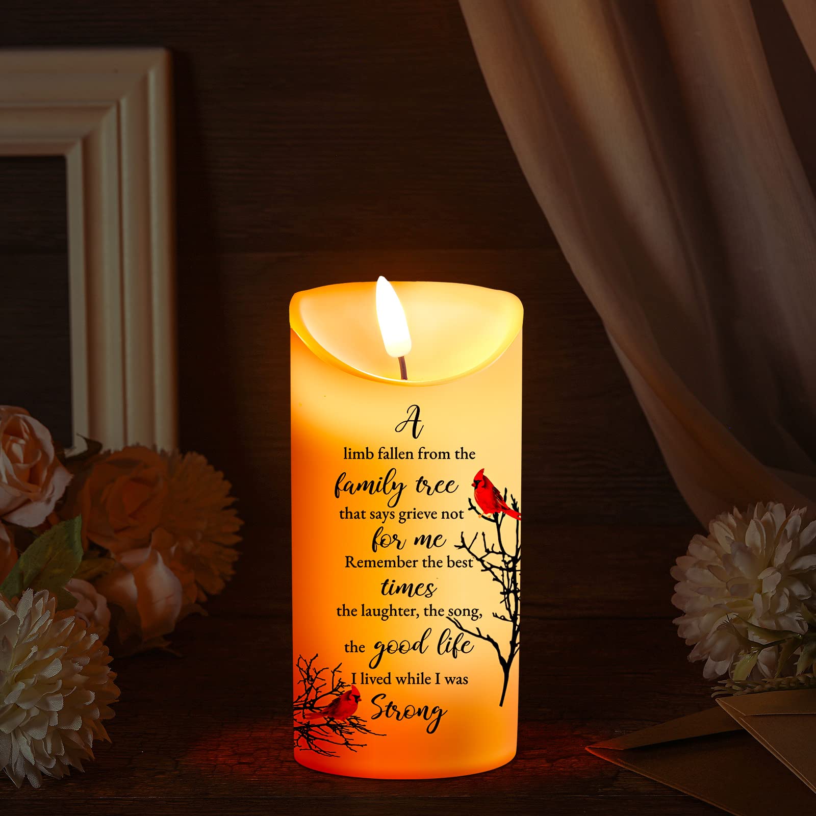 Memorial Candle LED Battery Operated Sympathy Candle for