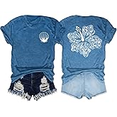 Hawaiian Shirts for Women Hawaii Shirt Tropical Beach Tshirt Graphic Tees Vacation Outfits Summer Casual Party Tops