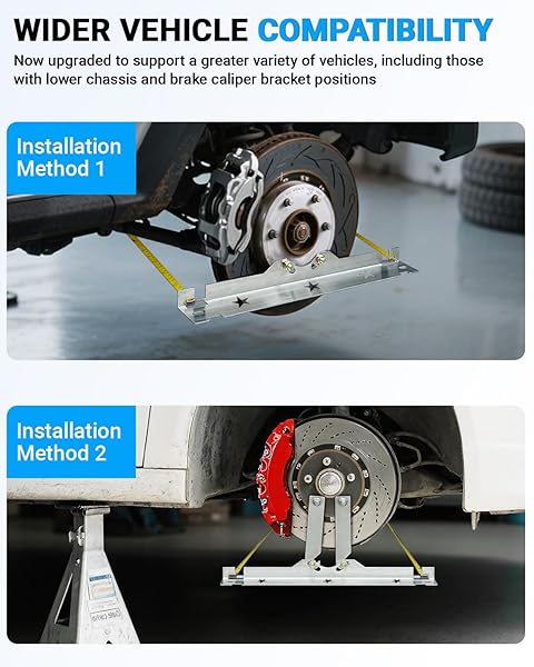 RYNHARTA WHEEL ALIGNMENT TOOL WITH CONNECTION SHEET, PREMIUM STAINLESS STEEL TOE ALIGNMENT TOOL PLATES FOR CAR, TRUCK, SUV(INCLUDE 2 MEASURING TAPES)