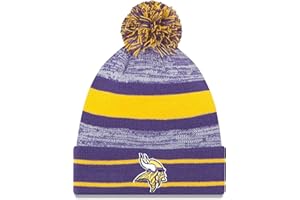VINEEN New Era Unisex-Adult NFL Official Sport Knit Classic Cuffed Knit Pom Beanie Hat (Minnesota Vikings)