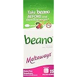 Beano Meltaways Strawberry Single Dose Tablets, Take Beano To Help Digest Gas Causing Foods-15 Meltaways Per Box-Packaging May Vary