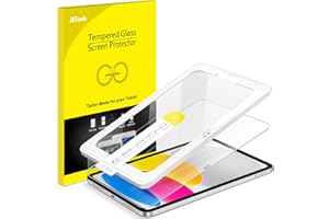JETech One Touch Install Screen Protector for iPad (A16) 11th/10th Generation (2025/2022), Tempered Glass Film with Auto Alig