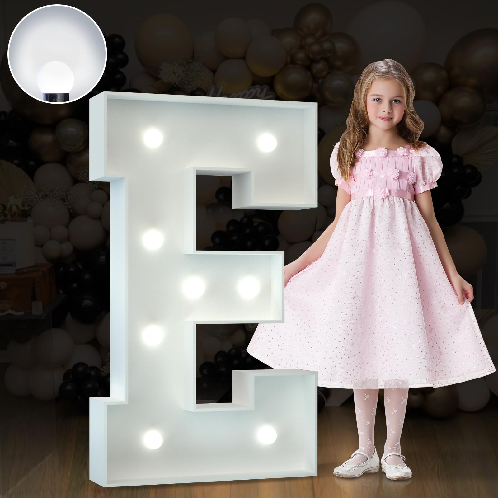 Photo 1 of Marquee Letters 3 Feet Tall Large Light Up Letters Baby Shower Decorations Wedding Engagement Proposal White Party Decorations Marry Me Sign Big Cardboard Backdrop E