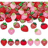 WADORN 70pcs 7 Styles Strawberry Tomato Resin Charms Mixed Fruit Flatback Cabochon for DIY Phone Case Scrapbooking Home Decor Crafts Hair Clip Jewelry Making Festival Party Decoration