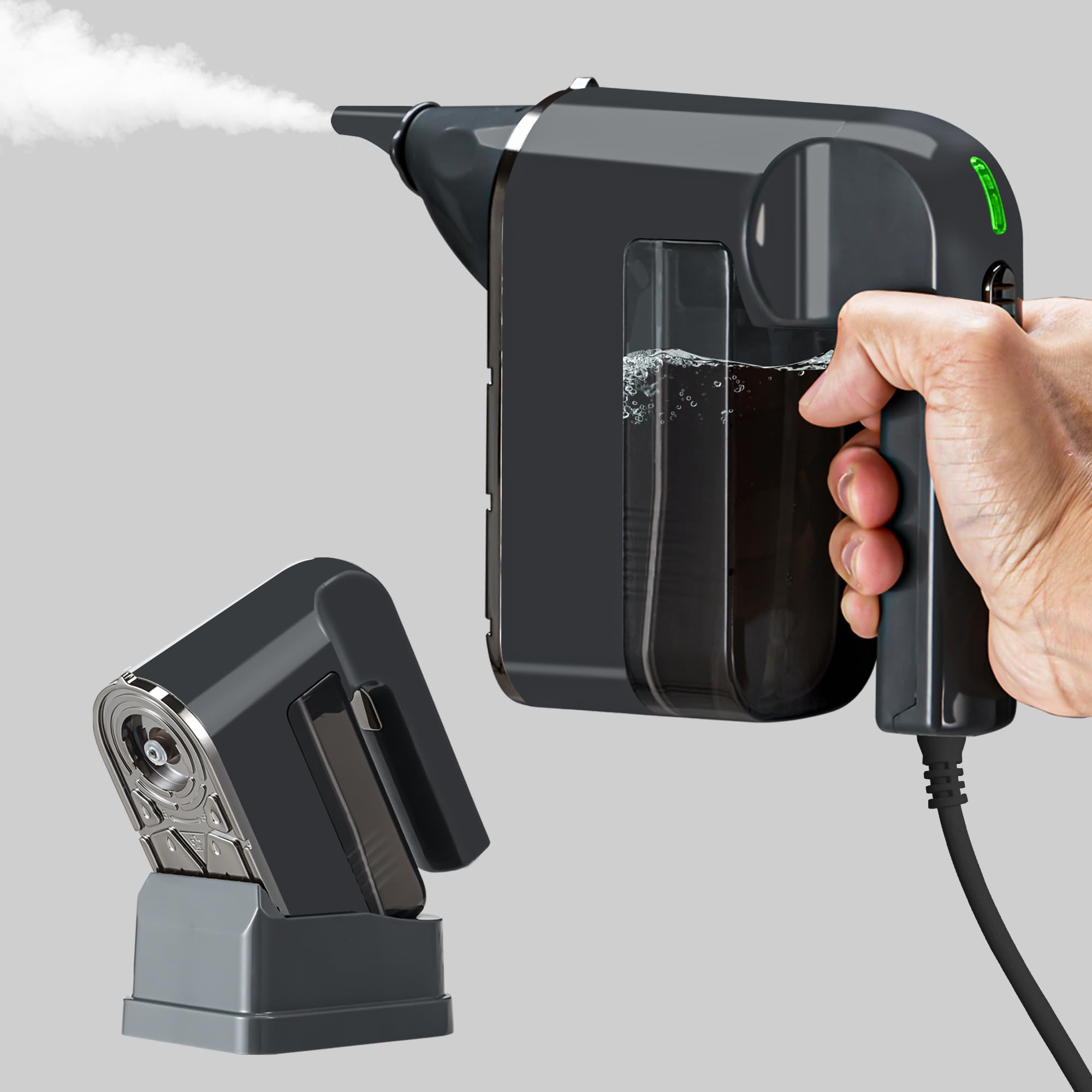 Photo 1 of Spurgehom Handheld Steam Cleaner, 25S Quick Heating Portable Steamer with Visible Water Level,15-Piece Accessory Set Fast Heating for Car, Carpet, Upholstery, Couch, Tile, Windows Cleaning