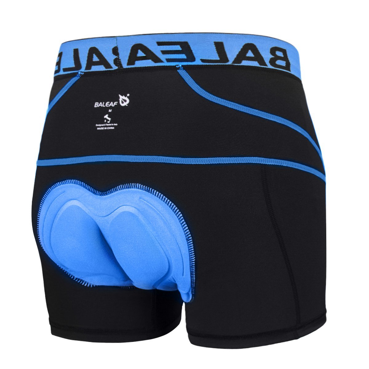 Baleaf Men's 3D Padded Bike Bicycle MTB Cycling Underwear Shorts (Blue