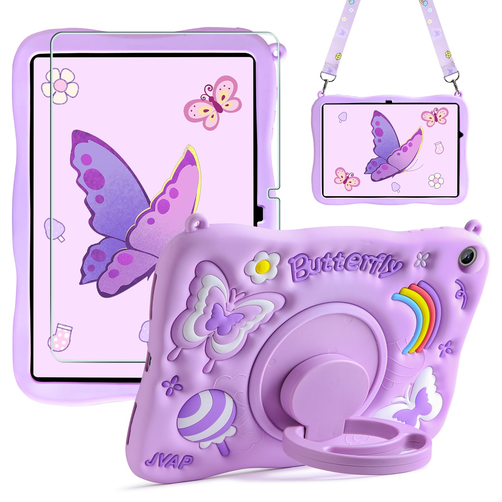 Photo 1 of XNMOA for Samsung Galaxy Tab A9 Plus Case Kids Girls Galaxy Tab Case with Screen Protector Kickstand Shoulder Strap Butterfly Shockproof Cover for Samsung A9 Plus Tablet Cover 11 inch 2023