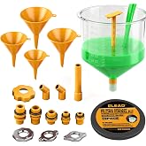 ELEAD No-Spill Coolant Funnel Kit - 19-Piece Radiator Funnel burping kit, coolant Bleeder kit, Extra Funnels and Adapters for Universal Vehicle
