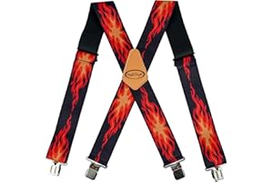 MELOTOUGH Men's Suspenders w/Clip Heavy Duty suspenders for men Big and Tall Work suspenders for Jeans