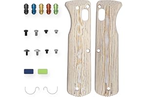 Vosteed Vombat Handle Scales Kits - Includes Thumb Studs(T6), Handle Screw Sets(T8), Clip Screw Sets(T8), Wire Clip Plates, Omega Springs - Coral Orbit Bamboo Micarta - W0110