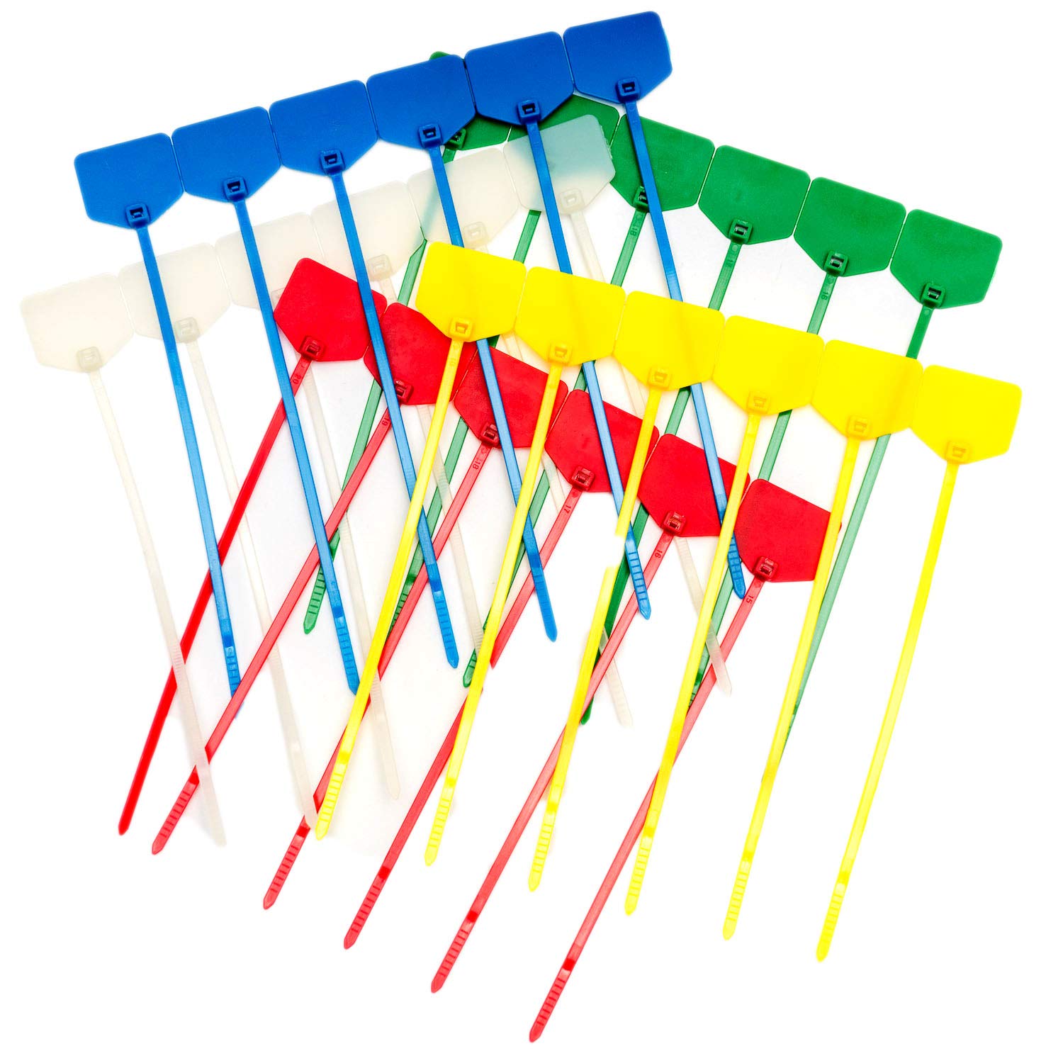 Cable Ties 180 mm Can Be Written On with Labelling Field 18 cm Assorted Colours, multicolour