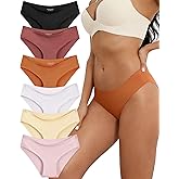 Gleedeal Womens Seamless Underwear No Show Stretch Bikini Panties No Panty Line Invisibles Hipster Briefs Soft Silky 6 Pack