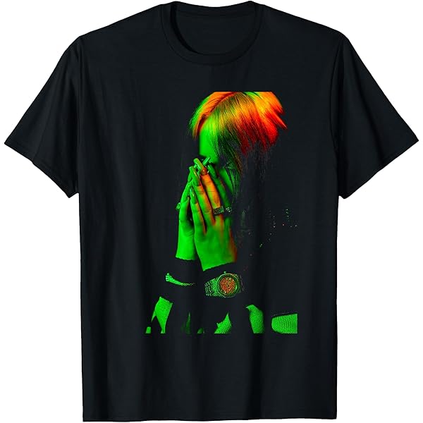 Billie Eilish/ビリー・アイリッシュ ネオンフォトTシャツ Amazon.com: Official Billie Eilish Red Photo Neon Black T