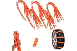 Universal Reusable Anti-Skid Nylon Tire Chains, 30Pcs Adjustable Portable Temporary Tire Straps for Snow Ice Mud, Anti-Slip E