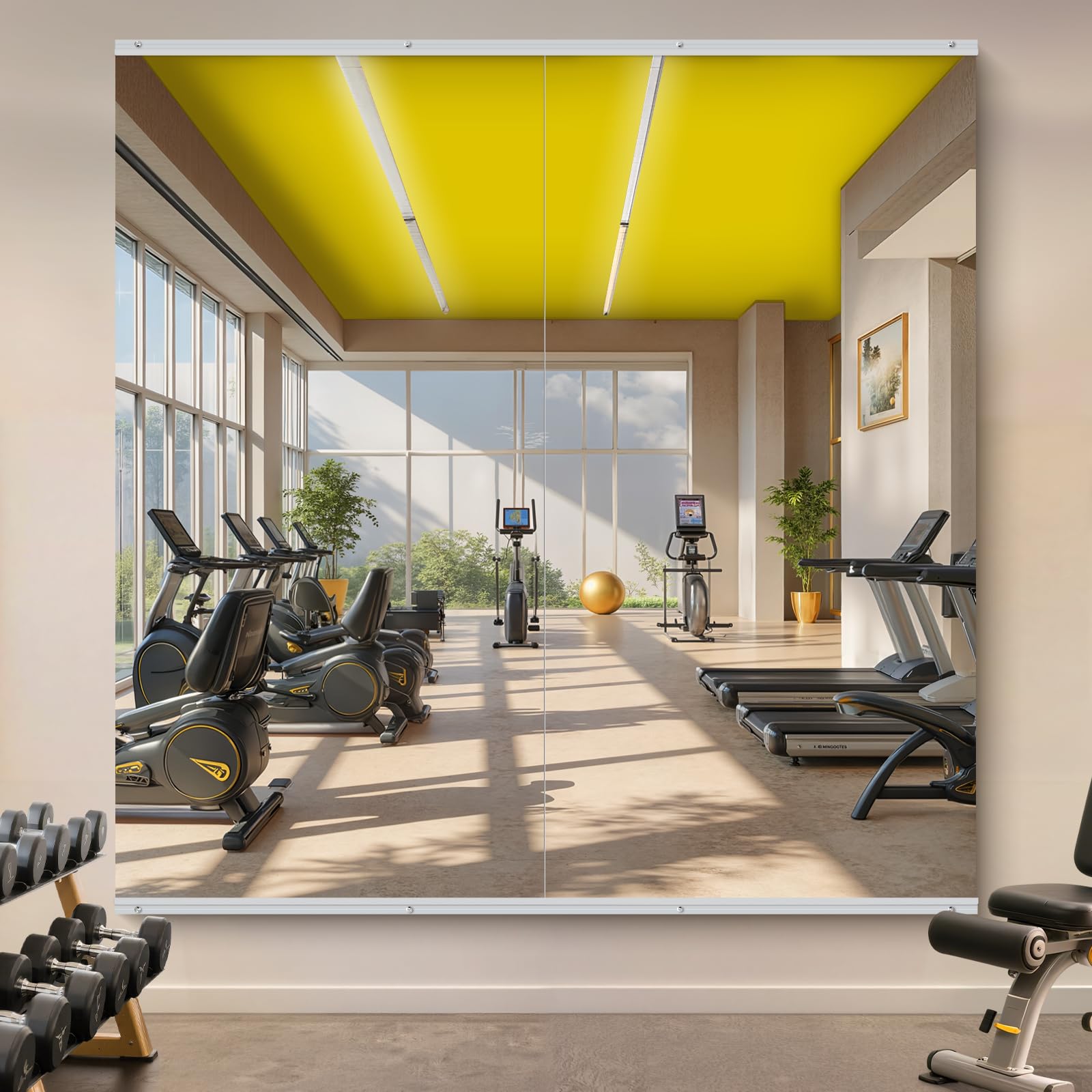 Photo 1 of ***Factory seal****

InfiniGlass Home Gym Mirror - 80x40 Inch, 2PCS Frameless Tempered Glass Full Body Mirror for Wall Mount - Ideal for Yoga, Workout, Bedroom, Dance Studio (Silver)