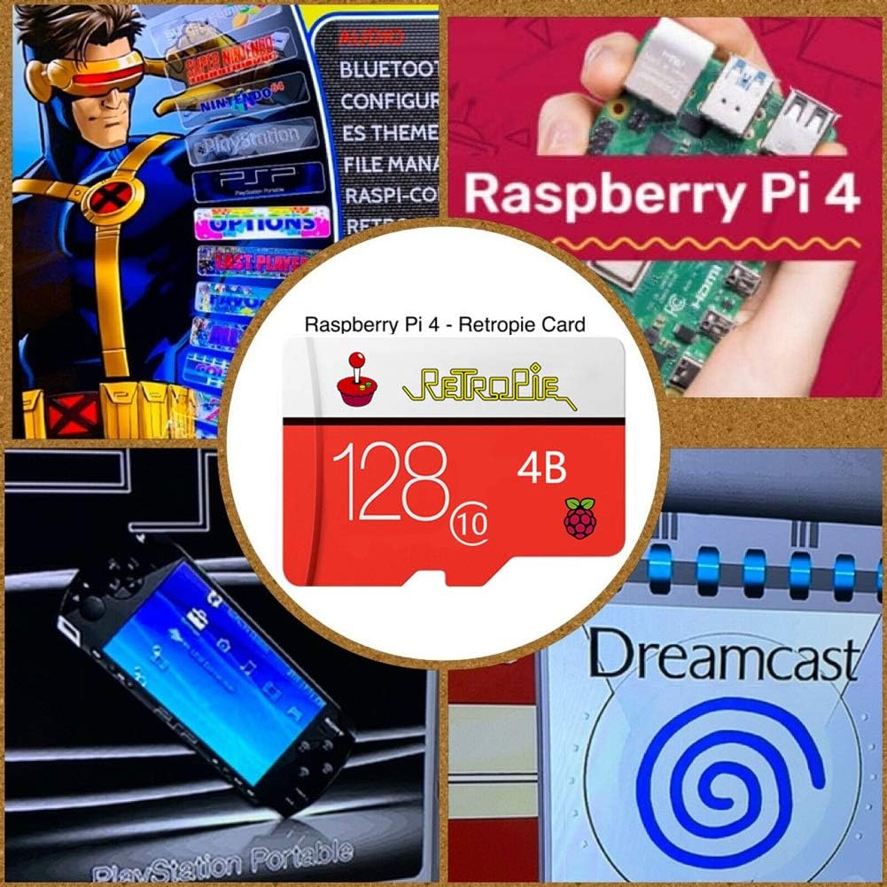 TAPDRA RetroPie SD Card 128GB for Raspberry Pi 10000+ Games 45+