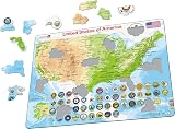 Larsen K36 USA Map Puzzle 90pc Tray Frame Jigsaw for Ages 8+ Geography States view 7