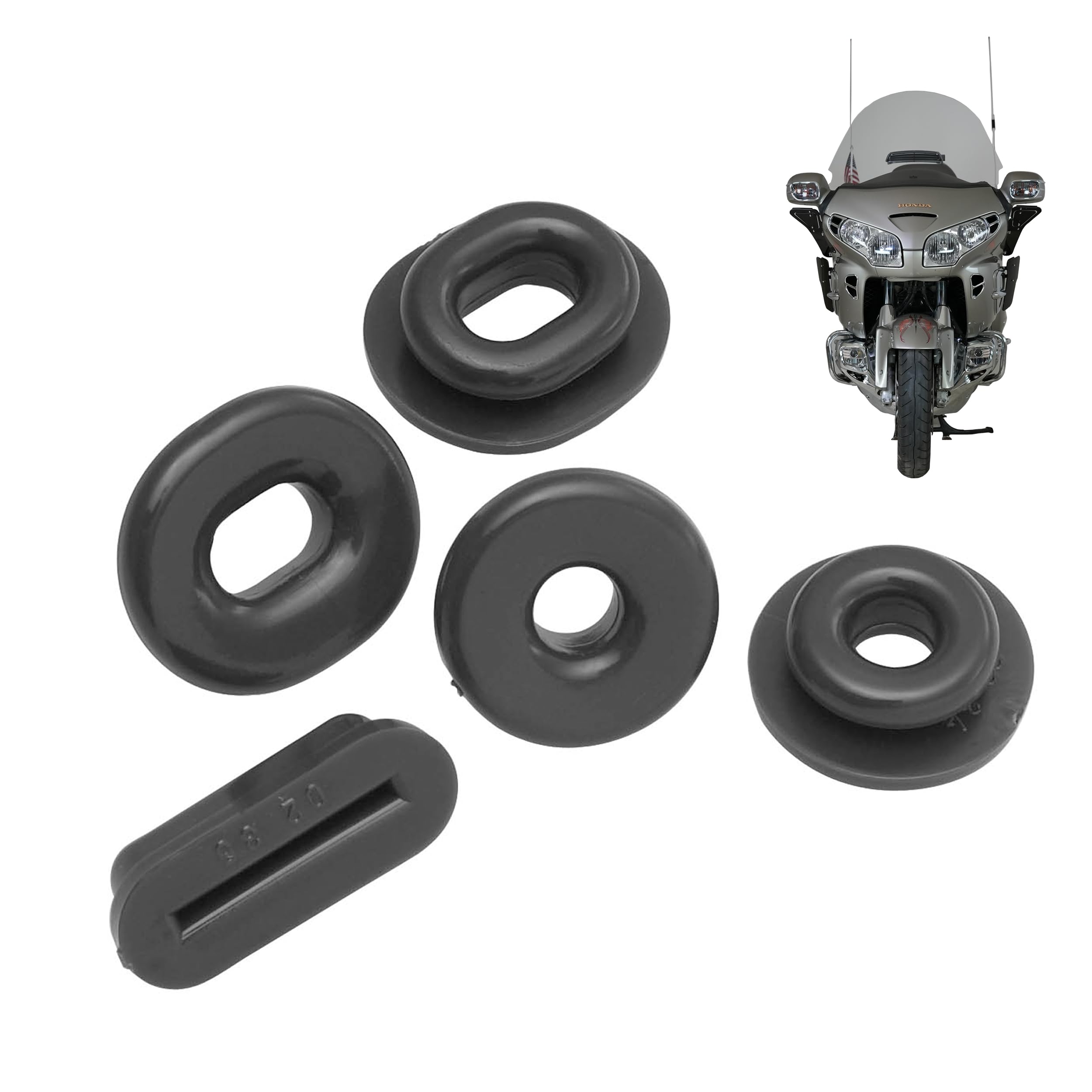 4into1 Show Chrome Replacement Black Grommets Honda 52-691