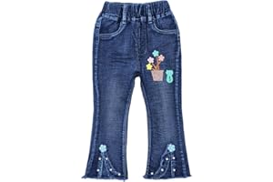 Peacolate 2-11T Toddler Little Girls Distressed Embroidered Jeans Denim Pants
