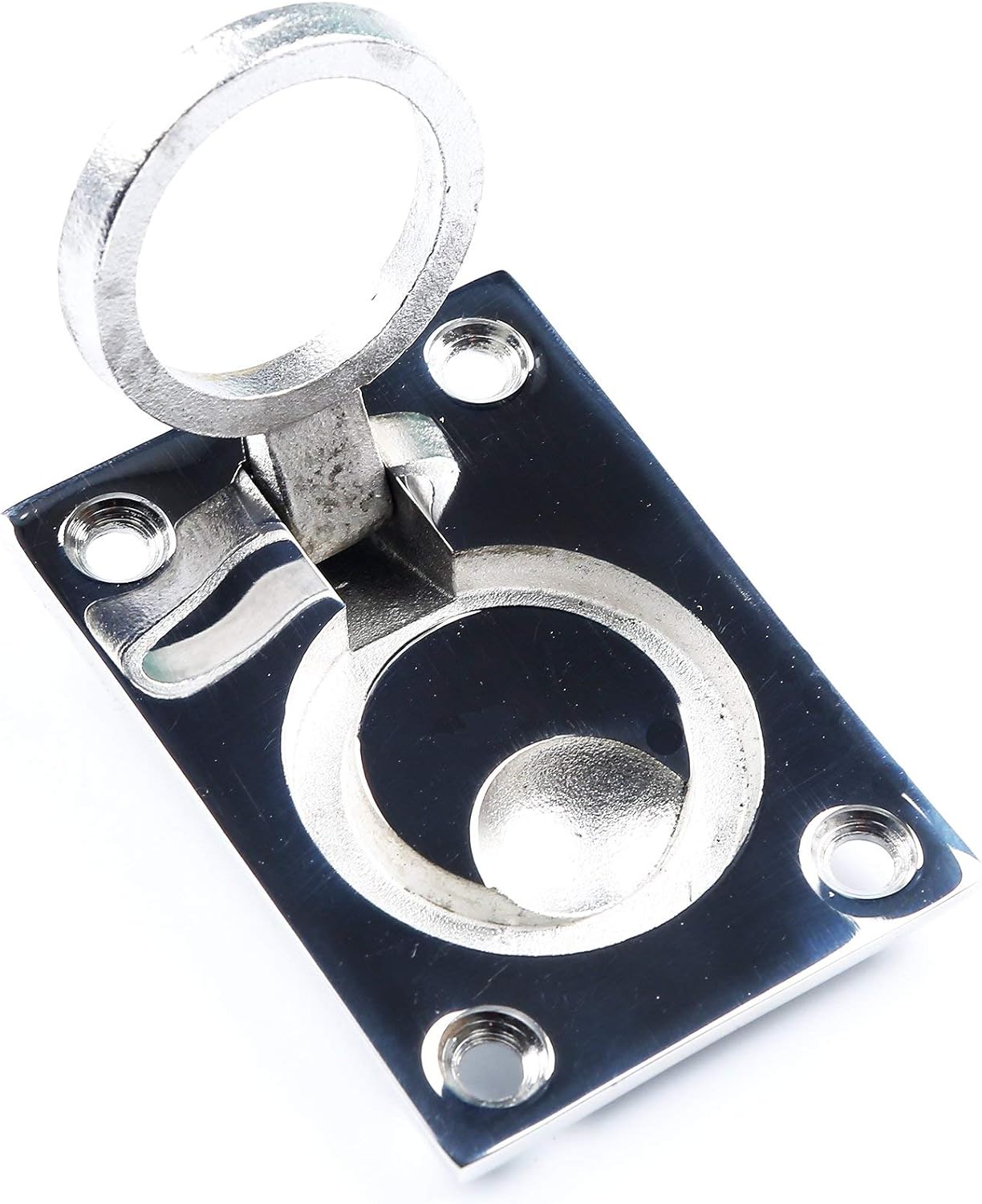 MxEol Boat Recessed Hatch Pull Handle Marine Locker Flush Lift Ring Stainless Steel Size 1-1/2 W/ Screws: Clothing