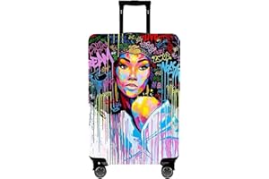 WUJIAONIAO Travel Luggage Cover Spandex Suitcase Protector Washable Baggage Covers (M (for 22-24 inch luggage), hands off)