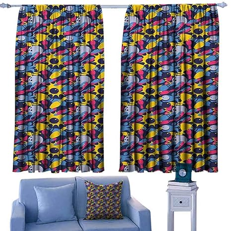 Amazon Com Paradisedecor Bowling Room Darkening Curtains