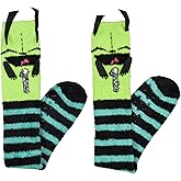 Bioworld Invader Zim Gir 3D Character Fuzzy Plush Knee High Slipper Socks For Women With Non-Slip Sole 1 Pair