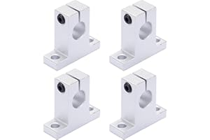 Linear Motion Rod Support 4pcs SK12 Aluminum Rail Guide Clamping for Diameter 12mm (0.472 inches) Shaft BELLA BAYS