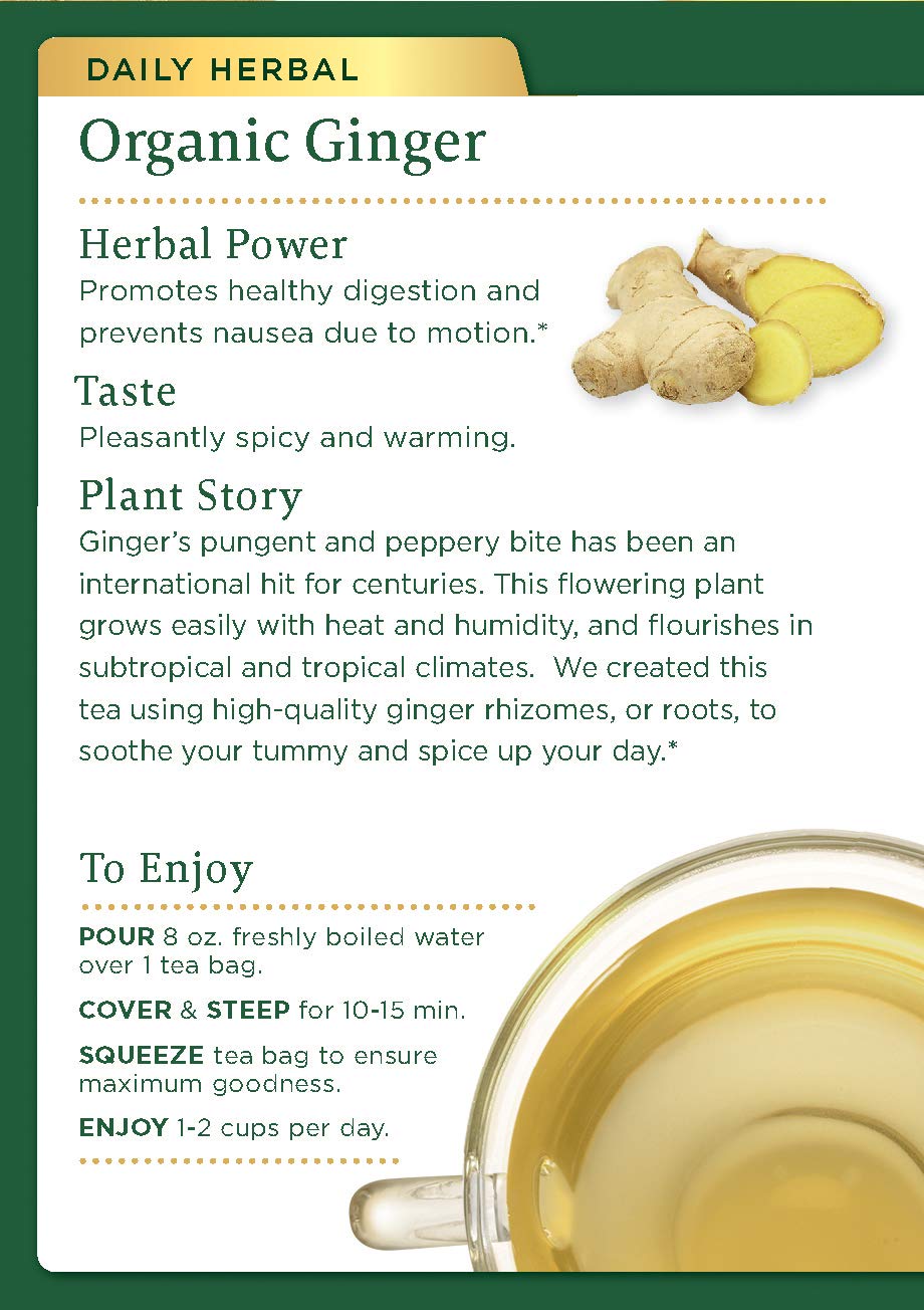 Traditional Medicinals Organic Ginger Herbal Leaf Tea, 16 Tea Bags (Pack of 6): Grocery & Gourmet Food