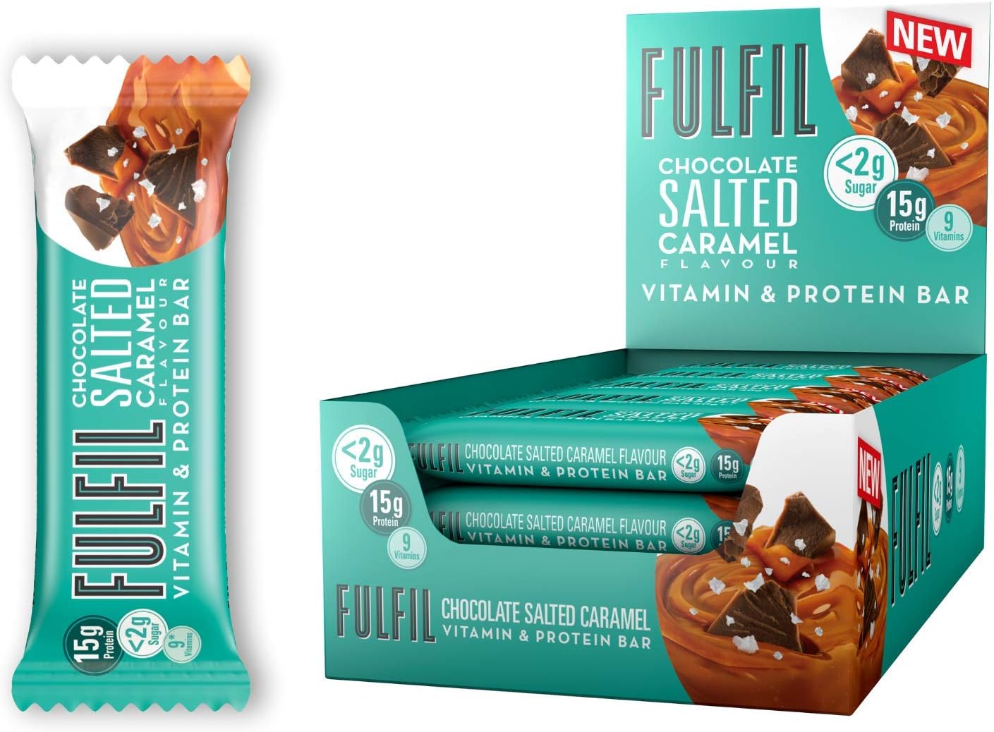 FULFIL Vitamin and Protein SnackSize Bar (15 x 40g Bars) — Chocolate Salted Caramel Flavour