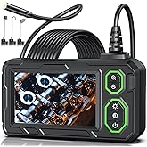 Endoscope Camera with Light, 4.3" Inspection Camera, 1920P HD Borescope with 8 LED Lights, IP67 Waterproof Snake Sewer Tools, 16.4ft Semi-Rigid Drain Endoscope Cool Gadget (Green)