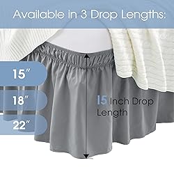 FreshCulture King Bed Skirt, Dust Ruffle for King