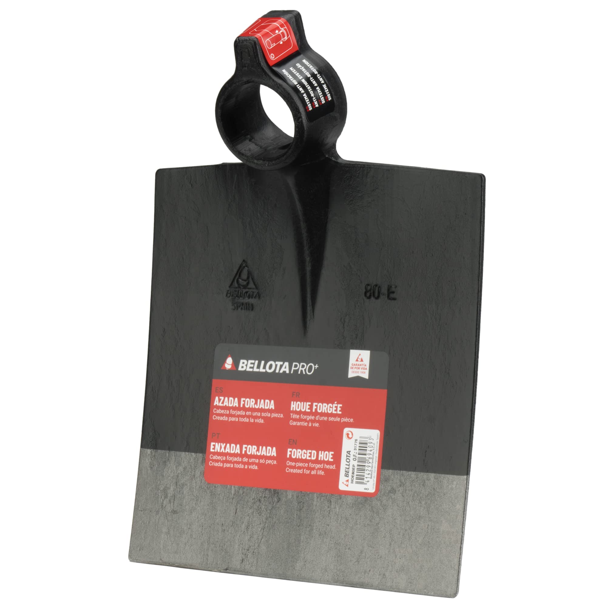 Bellota HOE80HP - Special Steel Hoe for Agriculture and Gardening, with Anti-Twist System.