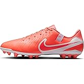 Nike Tiempo Legend 10 Academy Artificial-Grass Low-Top Soccer Cleats (DV4340-800, Hot Lava/White) Size 11.5