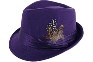 Kenny K Men's Dressy Faux Felt Fedora with Feather