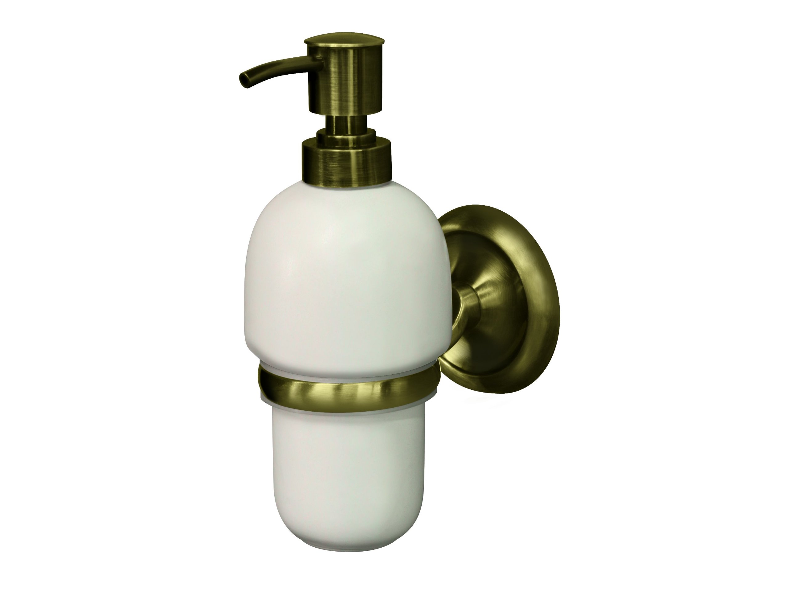 Bisk 02213 Deco Ceramic Soap Dispenser in Antique Brass Holder, 8 x 11.5 x 20 cm