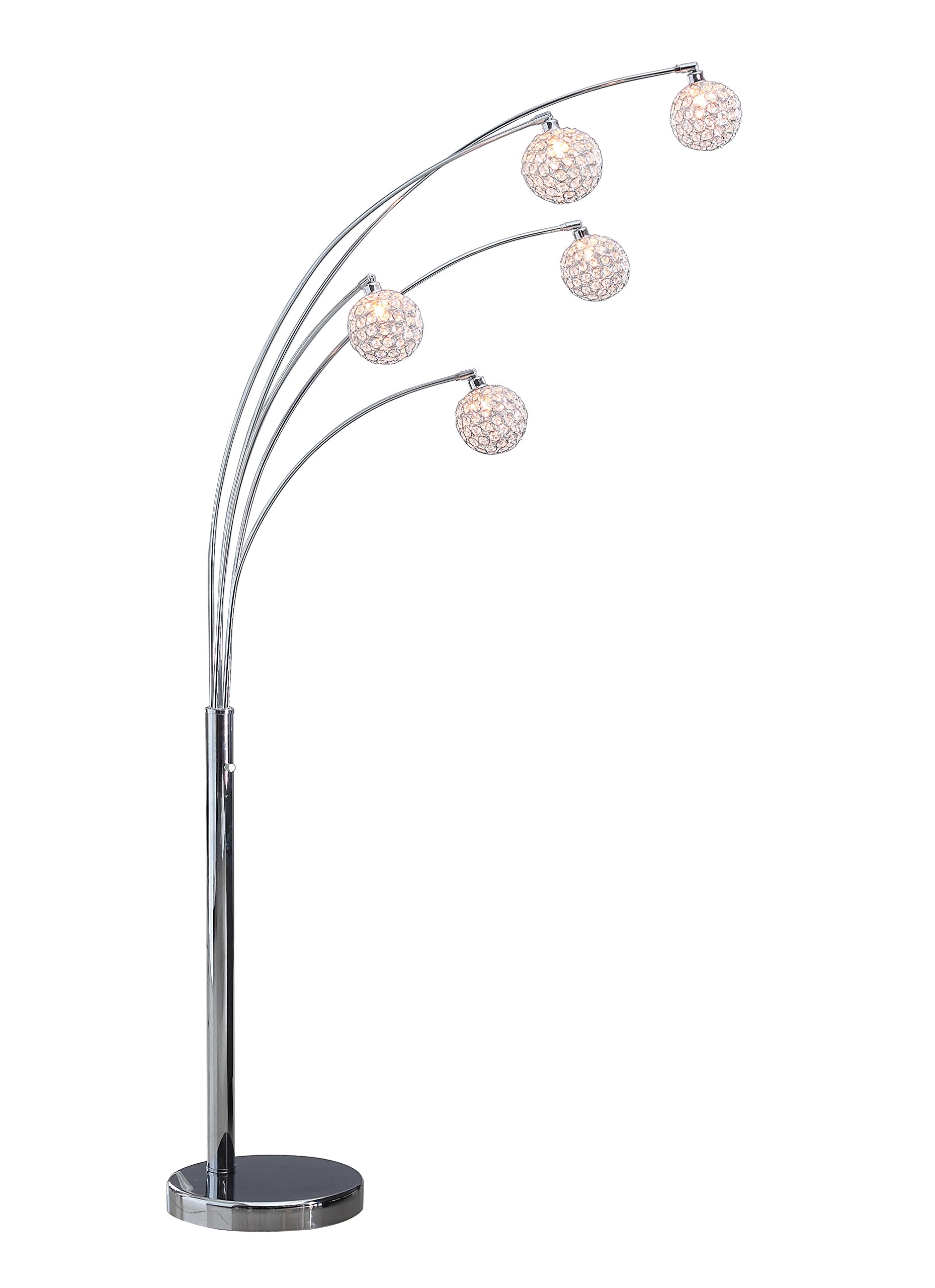 Photo 1 of Artiva USA A511118FSN Manhattan Modern Crystal Floor Lamp, 84"H, Chrome, White