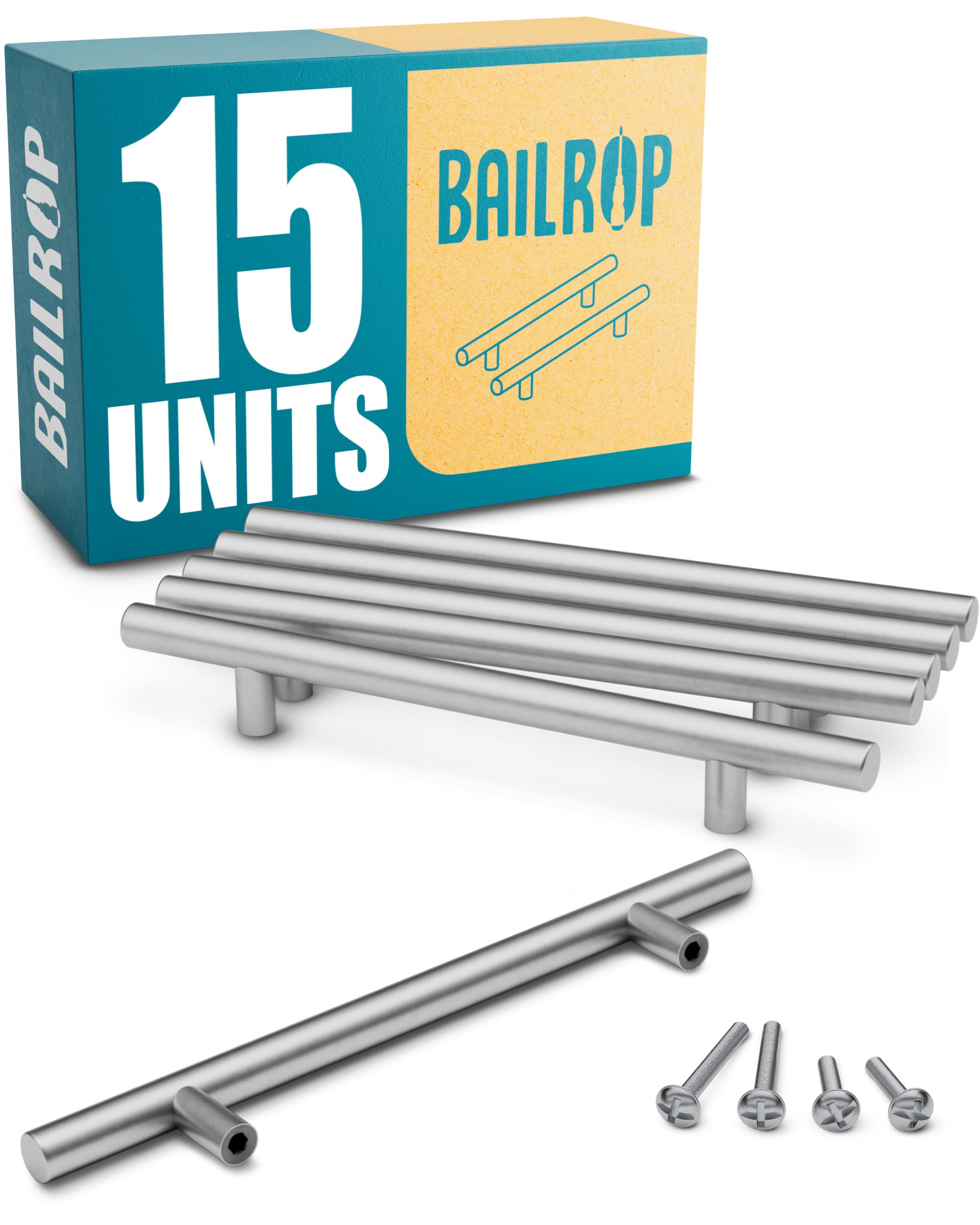 BAILROP Kitchen Furniture Handle 160 mm Stainless Steel Kitchen Cabinet Handle for Doors and Cabinets