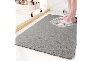 MONTVOO Non-Slip Bathtub Mat, 16x24 Inch, Shower Mats for Bath Tub, PVC Loofah Bathroom Mats for Wet Areas, Quick Drying Foot Scrubber Mat