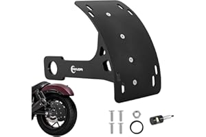 INKUDRI Universal Curved Motorcycle License Plate Bracket With Light Motorcycle License Plate Holder Side Mount Frame Half Moon Tag Bracket For rebel 500 Ruckus YZF R6 R7 R8 Vulcan S 650 MT03 MT09 TW200