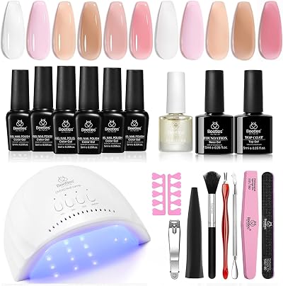 Beetles Gel Polish Starter Kit 6 Colors 48W UV Lamp Manicure Set